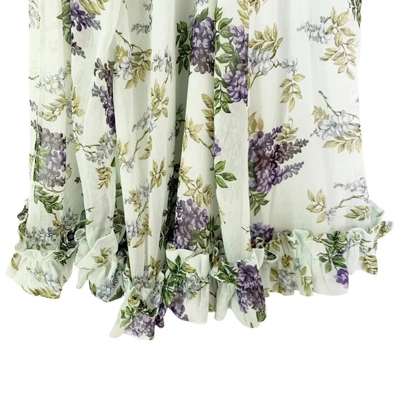 NEW ByTimo Wallpaper Floral Chiffon Mini Dress Size XXS Blue - Picture 10 of 14